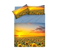INTRECCI Set Lenzuola Matrimoniali in Cotone, Stampa Alta Qualità, Lenzuolo Sotto + Lenzuolo Sopra + 2 Federe, Comfort, Morbidezza, per Pelli Sensibili, non Stringe in Lavatrice. Fantasia: Sunflowers