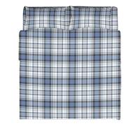 INTRECCI Set Lenzuola una Piazza e Mezza in Flanella, Tessuto in Cotone anti Pilling, Lenzuolo Sotto + Lenzuolo Sopra + 1 Federa, Comfort, Morbidezza, Set Lenzuola Made in Italy, Fantasia: Denim