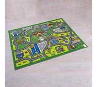 INTRECCI Tappeto Pista Macchinine Città Strade per Bambini, Tappeto Stradale con Percorsi Macchinine, Trenino, Costruzioni; Tappeto da Gioco Bambino per Cameretta Salotto (City)