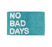 INTRECCI Tappeto Rettangolare 50x80 cm in Spugna No Bad Days Verde Acqua, Tappetino Multiuso in Cotone Pelo Corto Bagno Materassino Scendidoccia Camera Soggiorno
