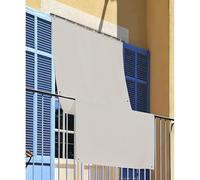 INTRECCI Tenda da Sole per Esterno, Tenda da Sole per Balconi, Impermeabile, a Caduta, 145x350 cm con Occhielli Laterali, Telo Ombreggiante, Riduce Luce e Calore, Migliora la Privacy, Colore Grigio