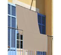 INTRECCI Tenda da Sole per Esterno, Tenda da Sole per Balconi, Impermeabile, a Caduta, 200x300 cm con Occhielli Laterali, Telo Ombreggiante, Riduce Luce e Calore, Migliora la Privacy, Colore Tortora