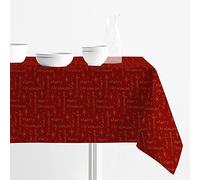 INTRECCI Tovaglia Antimacchia Rettangolare Natale Jacquard Lurex Disponibile in più Colori e Misure, Tovaglia Merry Christmas Natalizia Resistente Alle Macchie (Bordeaux, 140x360 cm)