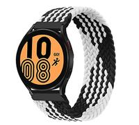 Intrecciato Solo Loop per Samsung Galaxy Watch 3 45mm/Galaxy Watch 46mm/Gear S3 Frontier/Classic for Huawei Watch 2 Classic/3/3 pro/GT2/GT3, Cinturino in Tessuto di Nylon 22mm, Nero Bianco-XS