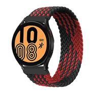 Intrecciato Solo Loop per Samsung Galaxy Watch 3 45mm/Galaxy Watch 46mm/Gear S3 Frontier/Classic for Huawei Watch 2 Classic/3/3 pro/GT2/GT3, Cinturino in Tessuto di Nylon 22mm, Nero Rosso-M