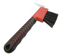 Intrepid International Pinza per Zoccoli con Manico in Gomma e Spazzola, Colore: Rosso, Lo Strumento Perfetto per Una Facile Pulizia degli Zoccoli del Cavallo, toelettatura e Altro Ancora
