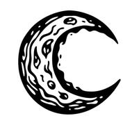 intricata arte della luna crescente Adesivi artistici in vinile 67.2x68.3cm Decorazione negozio Nero