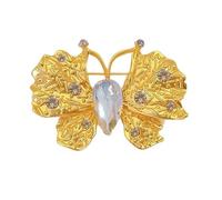 Intricata spilla dorata a forma di farfalla elegante da donna, accessorio adatto per valorizzare il guardaroba delle donne e le feste, Misura unica, come descritto