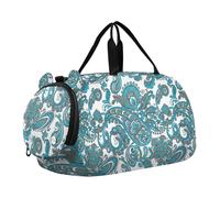 Intricato Mandala Vintage Arancione Ragazzi Carry on Duffel Bag Weekend Duffel Pernottamento Viaggio Duffle Bags Ragazze Tote Sport Duffle Bag, Eleganti motivi Paisley blu verde, classico