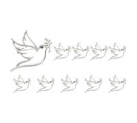 Intricato ritaglio simbolo della pace spilla vintage colombe e ramo ramo leggero in lega di zinco gioielli per tutto il giorno comfort usura versatile sciarpa spilla, Misura unica, come descritto