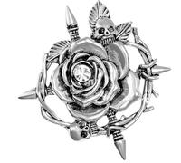 intricato teschio rosa spilla abbigliamento festa spilla vintage pin adatto per gli amanti degli stili gotici e occasioni speciali accessorio di moda gotica, Taglia unica, come descritto
