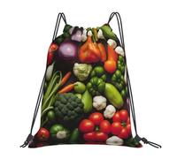 Introduction of Various Vegetables Print Borsa con Coulisse Zaino con Cordone Moda Unisex Borsa Palestra per Viaggi Yoga Nuoto 36X42Cm