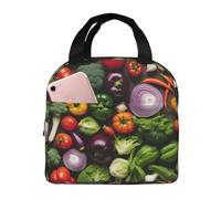 Introduction Of Various Vegetables Print Borsa Per Il Pranzo Impermeabile Borsa Pranzo Con Manico Borse Termiche Per Lavoro Viaggio Scuola 22X20X13Cm