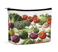 Introduzione di vari tipi di verdure, borsa per il trucco portatile da viaggio, borse per cosmetici, borsa con cerniera, piccola borsa da toilette per le donne