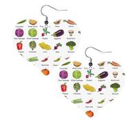 Introduzione di vari vegetali in pelle orecchini a forma di cuore moda donne danze di nozze accessori per l'uso quotidiano, Misura unica, Pelle sintetica