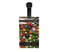 Introduzione di varie verdure etichette bagagli viaggio valigie essenziali, protezione della privacy ID nome etichette borse accessori