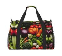 Introduzione di varie verdure pieghevole viaggio Duffel Bag Tote Carry On Bagagli Borsa per le fughe del fine settimana, per viaggi spontanei, nero, taglia unica, Nero, One Size