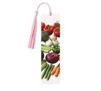 Introduzione di varie verdure Segnalibro in legno per uomini donne insegnanti regalo vintage artigianale artigianale segni di libri per leggere segnapagine Etichette regalo ornamenti Segnalibri in