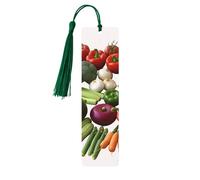 Introduzione di varie verdure Segnalibro in legno per uomini donne insegnanti regalo vintage artigianale artigianale segni di libri per leggere segnapagine Etichette regalo ornamenti Segnalibri in