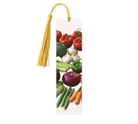 Introduzione di varie verdure Segnalibro in legno per uomini donne insegnanti regalo vintage artigianale artigianale segni di libri per leggere segnapagine Etichette regalo ornamenti Segnalibri in