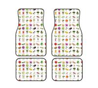 Introduzione di varie verdure Stampa Accessori Veicolo Set di tappetini 4 Pezzi Tappetini Protezione Van Berline Camion