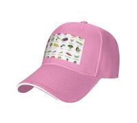 Introduzione di varie verdure Stampa Dimensione Regolabile Sandwich Baseball Cap Traspirante Unisex Casual Cappello Uso quotidiano Sport, rosa, Taglia unica