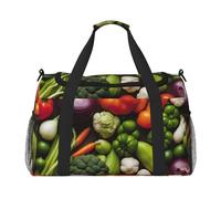 Introduzione di varie verdure stampa elegante pieghevole Carry On Tote con cerniera impermeabile per il weekend Getaways Bag