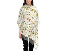 Introduzione di varie verdure stampa nappa sciarpa per autunno e inverno - Scialle alla moda, perfetto per viaggi, abbigliamento casual e come regalo, Miele di margherita delle api volanti, Taglia