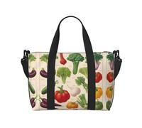 Introduzione di varie verdure stampa portatile borsa da viaggio, ideale per viaggi d'affari e privati, nero, Taglia unica
