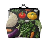 Introduzione di varie verdure stampa squisita versatile bacio blocco portamonete carino piccolo portafoglio cerniera per monete carte