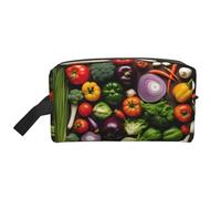 Introduzione di varie verdure stampa Zipper Storage Bag, accessori da viaggio, articoli da toeletta, borsa portatile articoli da toeletta