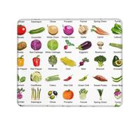 Introduzione di varie verdure Superficie liscia Blocco Bordo Mouse Pad Base in gomma durevole Tappetino da scrivania per un controllo preciso del cursore