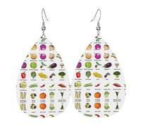 Introduzione Di Verdure Piercing Orecchini A Goccia Set, Moda Orecchini In Pelle Penzolare Cerchio Per Le Donne Festa Di Compleanno Gioielli Regalo