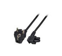 Intronics 230V connection cable male (angled) - C5 (angled) - power cables (Male/female, Black, 5 m, C5 coupler, CEE7/7, 90°)