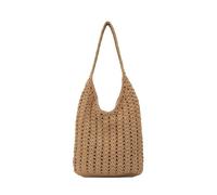 Introti Borsa a tracolla da donna con scavo fuori borsa portatile e leggera borsa a tracolla tinta unita grande capacità per vacanze casual pendolari uso quotidiano, cachi, 420 x 300 x 10 mm