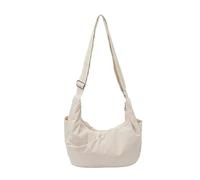 Introti Borsa a tracolla da donna in nylon, alla moda, con tracolla regolabile, borsa a tracolla per shopping, lavoro e uso quotidiano, bianco, 270*200*130mm / 10.63*7.87*5.12inch