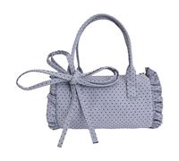 Introti Borsa a tracolla da donna in nylon con motivo a pois con fiocco, tasca interna, borsa ascellare, leggera e portatile, per tutti i giorni, casual, accessori versatili, Blu, 7.87 x 4.33 x 4.33