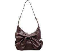 Introti Borsa a tracolla da donna in pelle PU alla moda con cerniera versatile sotto le ascelle, borsa tote per shopping, lavoro e uso quotidiano, Caff, 250.00x155.00x100.00mm/9.84x6.1x3.94inch