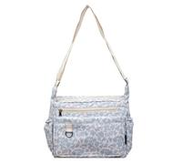 Introti Borsa a tracolla impermeabile da donna, floreale, borsa a tracolla in nylon multistrato con manico superiore, tasca con cerniera, borsa ascellare per lavoro, shopping, viaggi, Blu