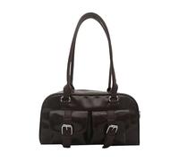 Introti Borsa a tracolla in pelle PU retrò multi-tasca Boston cuscino borsa per il tempo libero borsa ascella borsa da viaggio shopping borsa da lavoro, Caff, Large
