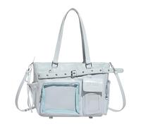 Introti Borsa a tracolla multifunzionale dell'unità di elaborazione dello zaino trasparente della grande capacità per le ragazze, Blu, Taglia unica