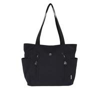Introti Borsa a tracolla versatile grande capacità casual Satchel Tote con tasche laterali multi tasche borse borse per il trasporto pendolari, Nero , 490.00x290.00x140.00mm