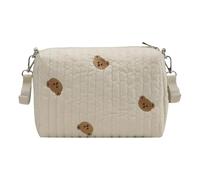 Introti Borsa per pannolini di grande capacità, organizer per passeggino, multifunzionale, riutilizzabile, portatile, per pannolini e salviette essenziali per bambini, Beige, Portatile
