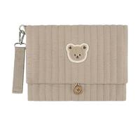 Introti Carino Bear - Pochette per pannolini con ricamo, pieghevole, con tasche multiple, organizer per passeggino, con salviette, da viaggio, essenziale per la mamma (marrone)