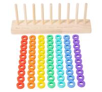 Introti Colore in legno Sorting Stacking Montessori Rainbow Rings Gioco Ordinamento e impilamento in legno
