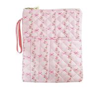 Introti Custodia per libri con cerniera e tasca extra per maniche, lavabile, protezione per libri, accessori per lettori, studenti e amanti della letteratura (rosa)