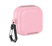 Introti Custodia protettiva in pelle PU per Buds4/4Pro, protezione completa con moschettone, antiurto, anti-goccia, antigraffio, rosa