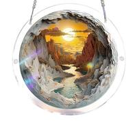 Introti Decorazione da appendere alla finestra in vetro colorato, riutilizzabile, da appendere, decorazione per la casa, acchiappasole, puzzle multiuso per la luce solare, regalo per mamma/nonna (23)