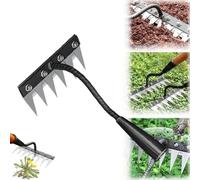 Introti Gardenia 2025 - Rastrello per diserbo in ferro, 2.0 per giardinaggio e diserbo, 5/6/7/8 denti in acciaio al carbonio, rastrelli per sarchiatura da giardino, strumento per diserbo da giardino