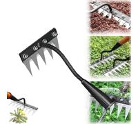 Introti Gardenia 2025 - Rastrello per diserbo in ferro, 2.0 per giardinaggio e diserbo, 5/6/7/8 denti in acciaio al carbonio, rastrelli per sarchiatura da giardino, strumento per diserbo da giardino